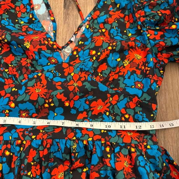 Derek Lam 10 Crosby Savannah Floral Peplum Blouse Women’s  Size 4 Small Cotton - Picture 8 of 11
